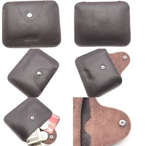 IXYVIA 100% Genuine Leather Coin Purse - Dark Brow